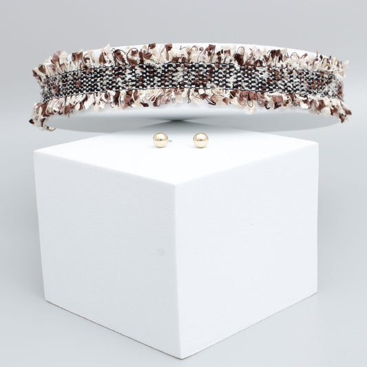 Brown Layered Yarn Choker