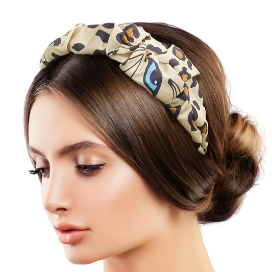 Ultrasoft Gold Leopard Print Headband